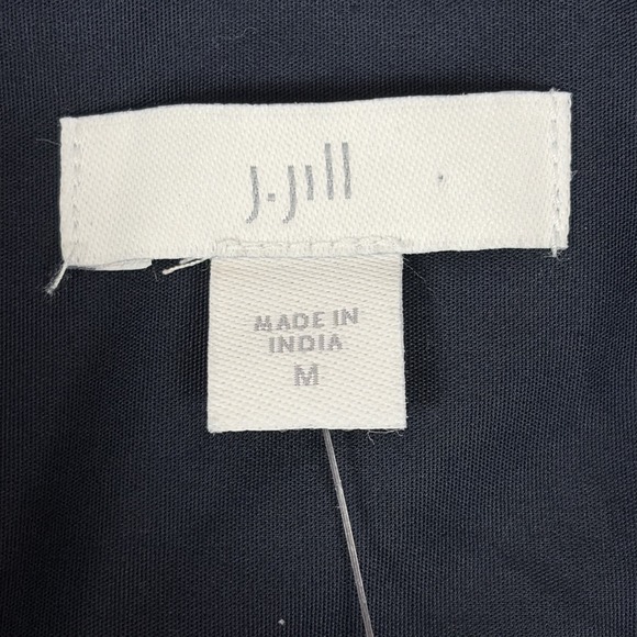 J Jill Pleated Back Shirt Dress Size M Navy Minimalist Blue Collared Button NWT - Picture 8 of 13